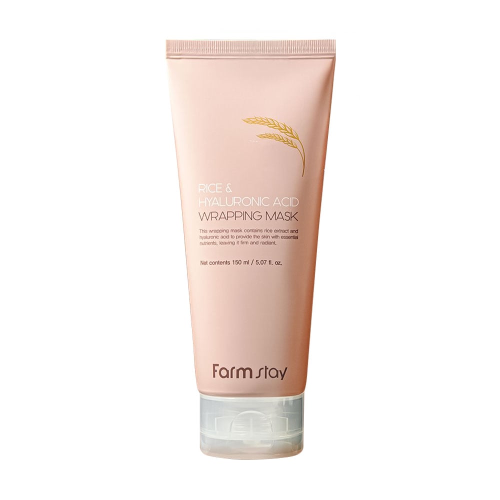 Маска-плівка для обличчя FarmStay Rice &amp; Hyaluronic Acid Wrapping Mask з рисом та гіалуроновою кислотою, 150 мл